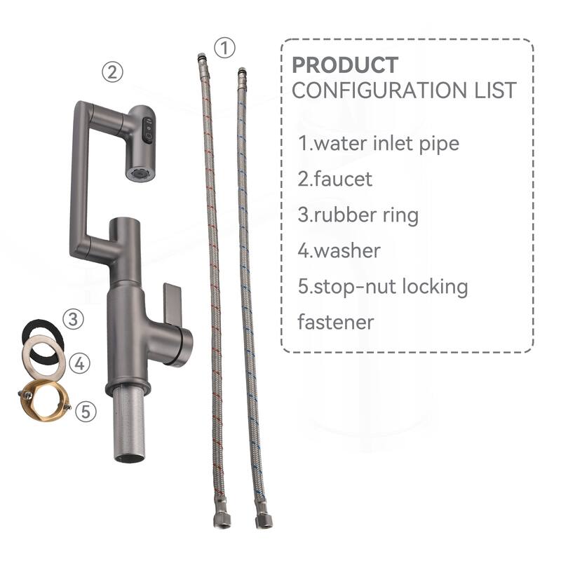 Bathroom Sink Faucet with Temperature Display