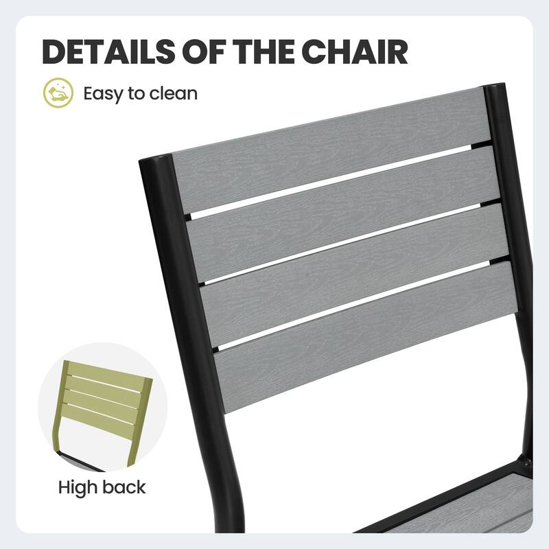 7/9-Piece Furniture Set Outdoor Patio Aluminum Dining Table and Stackable Chairs