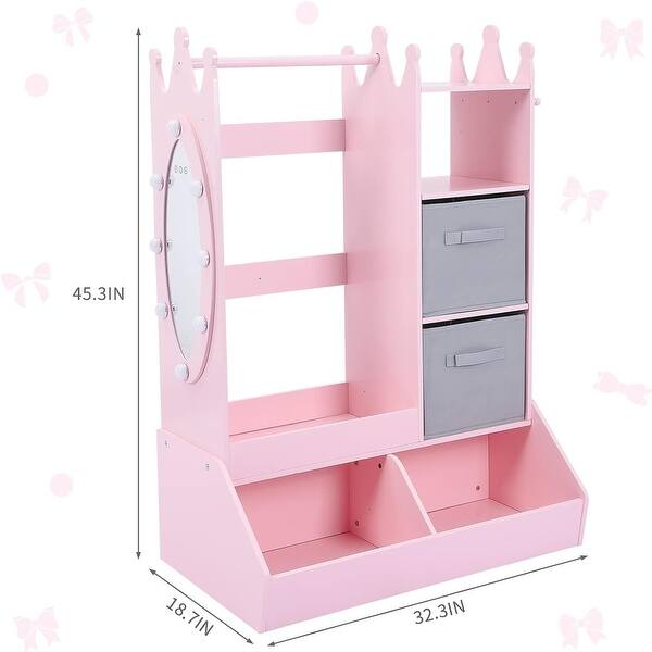 Kids Dress Up Storage with Mirror & Light