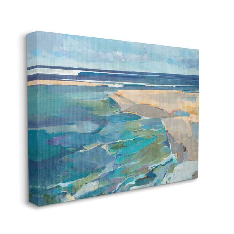 Stupell Abstract Beach Landscape Pastel Cubism Painting Canvas Wall Art - Multi-Color - 24 x 30