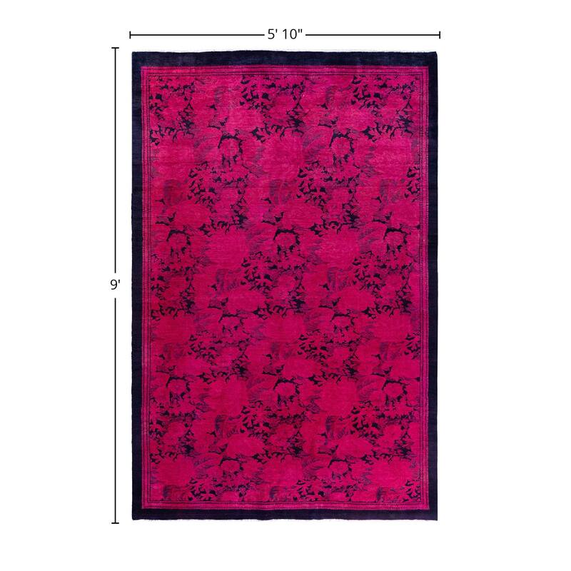 Fine Vibrance One-of-a-Kind Handmade Area Rug - Pink, 5' 10" x 9' 0" - 5' 10" x 9' 0"