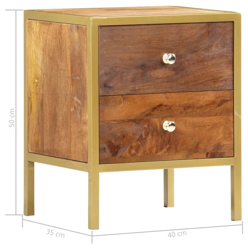 vidaXL Bedside Cabinet 15.7"x13.8"x19.7" Solid Mango Wood