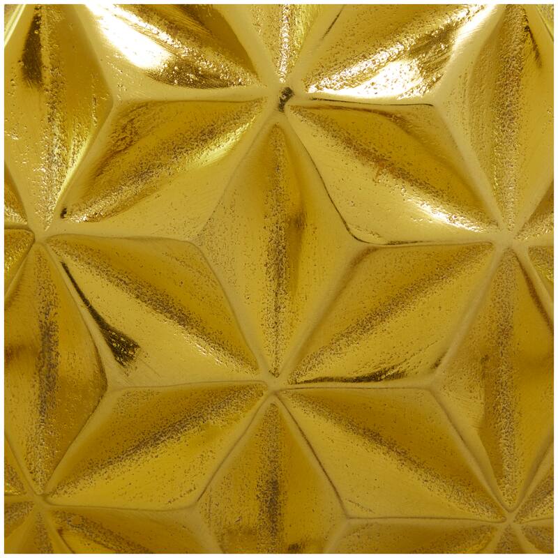 CosmoLiving by Cosmopolitan Aluminum Metal Faceted Geometric Vase - Black, Silver, Gold