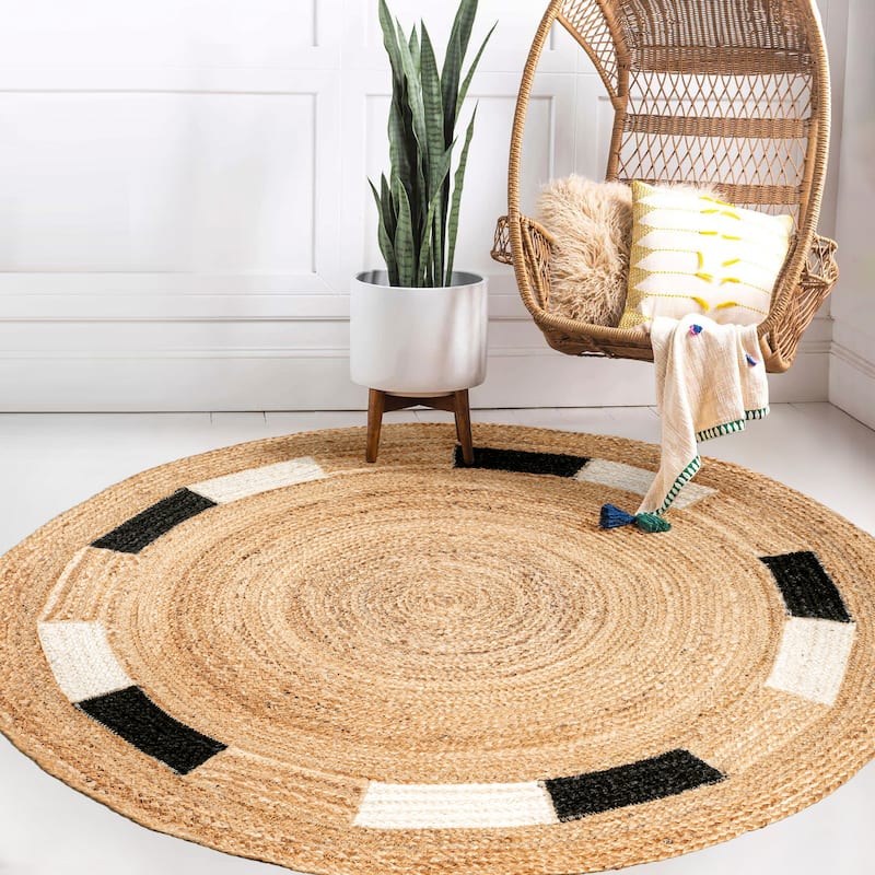 JONATHAN Y Ayana Geometric Jute Circle Area Rug