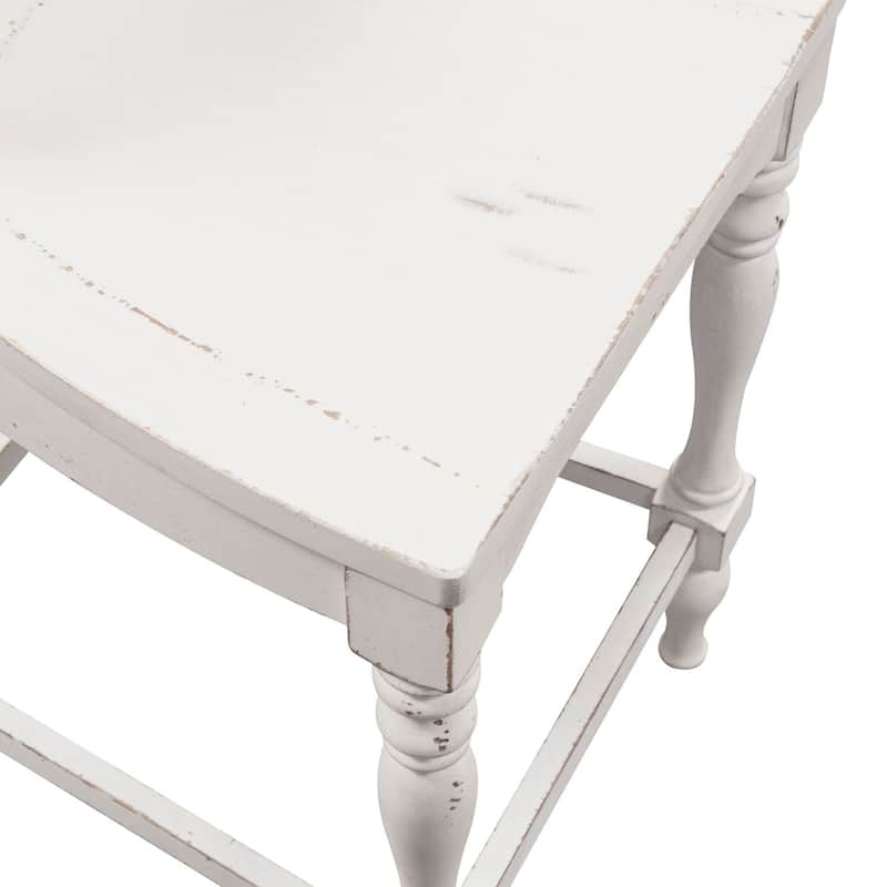 Magnolia Manor Antique White Weathered Bark Spindle Back Counter Chair (Set of 2)