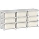 preview thumbnail 1 of 6, Qaba 3 Tier Kids Storage Unit, 9 Drawer Chest Toy Organizer Plastic Bins for Kids Bedroom Nursery Kindergarten Cream White