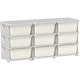preview thumbnail 1 of 6, Qaba 3 Tier Kids Storage Unit, 9 Drawer Chest Toy Organizer Plastic Bins - Cream White Cream White