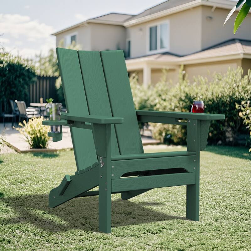 HDPE Modern All weather Adirondack Chairs with Cup-holders
