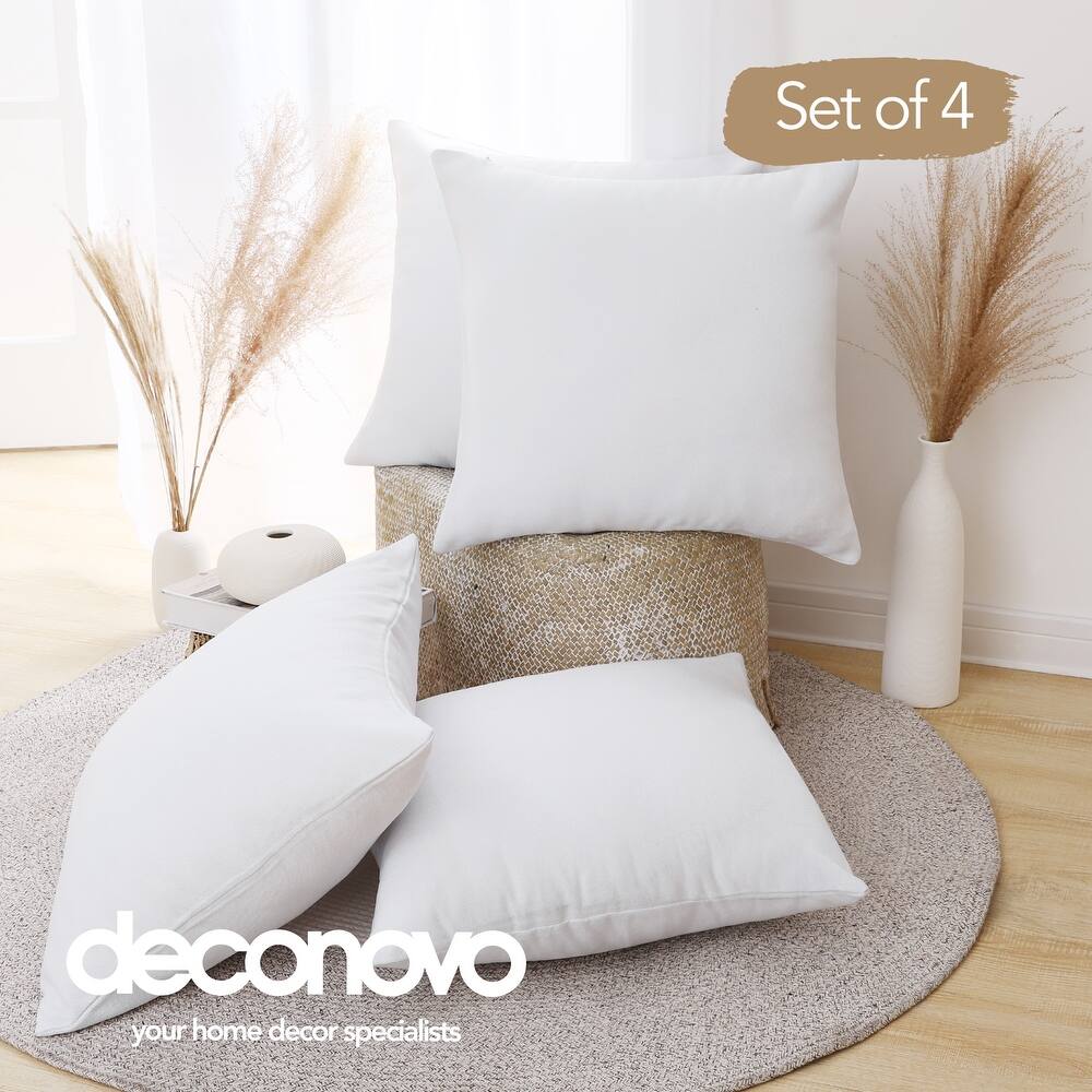 Deconovo Faux Linen Throw Pillow Covers 4 PCS(Cover Only)