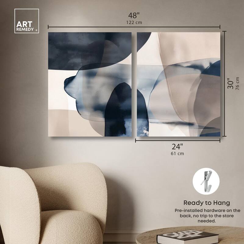 Monochrome Movement Canvas Set of 2 by Art Remedy, Gallery Wrapped
