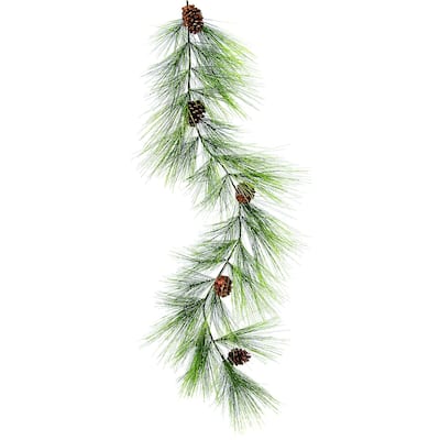 72" Long Leaf Pine Garland - Green