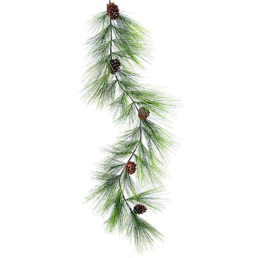 72" Long Leaf Pine Garland - Green