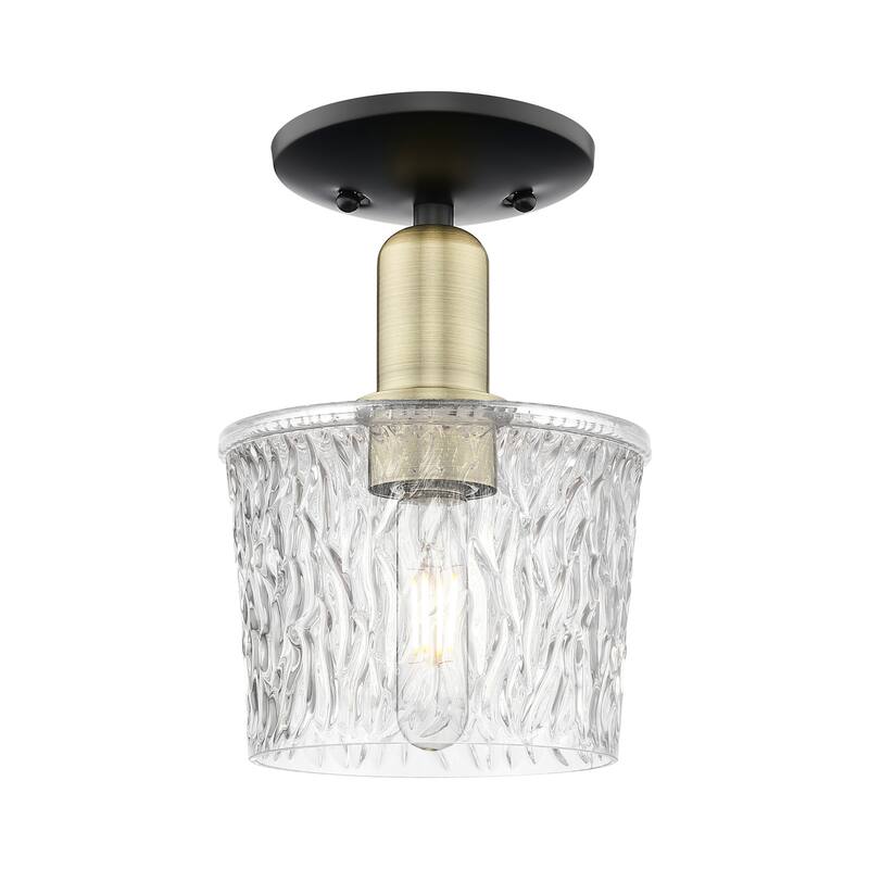 Innovations Lighting 716-1C-10-7 Niagara Semi-Flush Niagara 7" Wide - Black Antique Brass / Clear