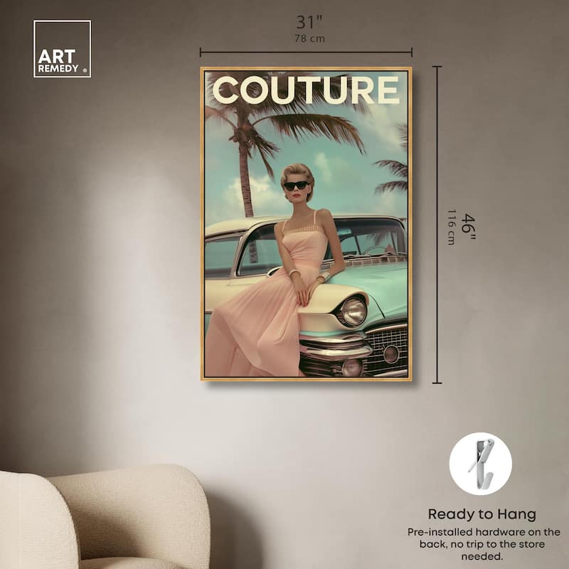 Vintage Beach Car Cover Canvas by Art Remedy