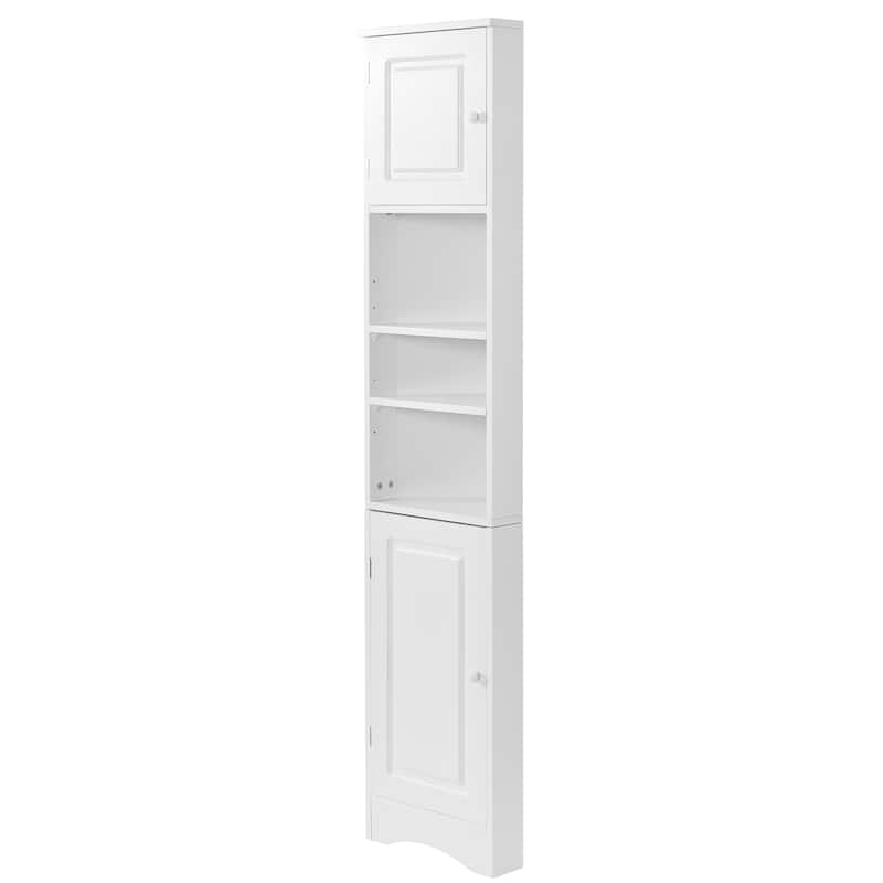 Space-Saving Corner Bathroom Storage Cabinet with Double Door