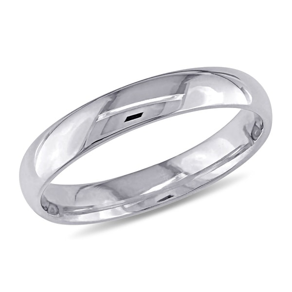Miadora 10k White Gold Ladies Comfort Fit Wedding Band (3mm). Opens flyout.