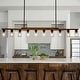 preview thumbnail 9 of 67, Farmhouse Linear Chandelier Rustic Wood Kitchen Island Lighting Dining Room Pendant Light Fixture with Seeded Glass Shade 10 Light-74.8"