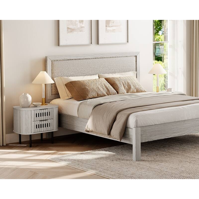 WAMPAT Fluted 2-Drawer Nightstand