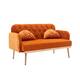 Printed Arms Deep Seat Loveseat Recliner Accent Sofa, Orange - Bed Bath ...