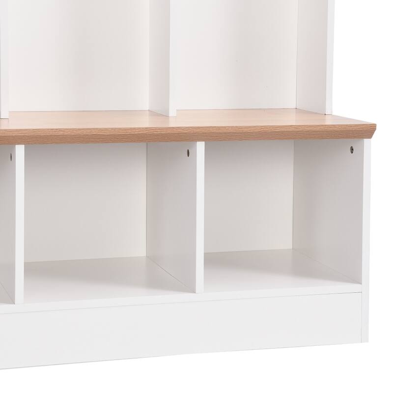 Hall Tree with Storage Bench, Multifunctional Coat Rack with 8 Hooks
