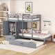 preview thumbnail 10 of 16, Twin-over-Twin Bunk Bed with Wardrobe, Drawers and Shelves