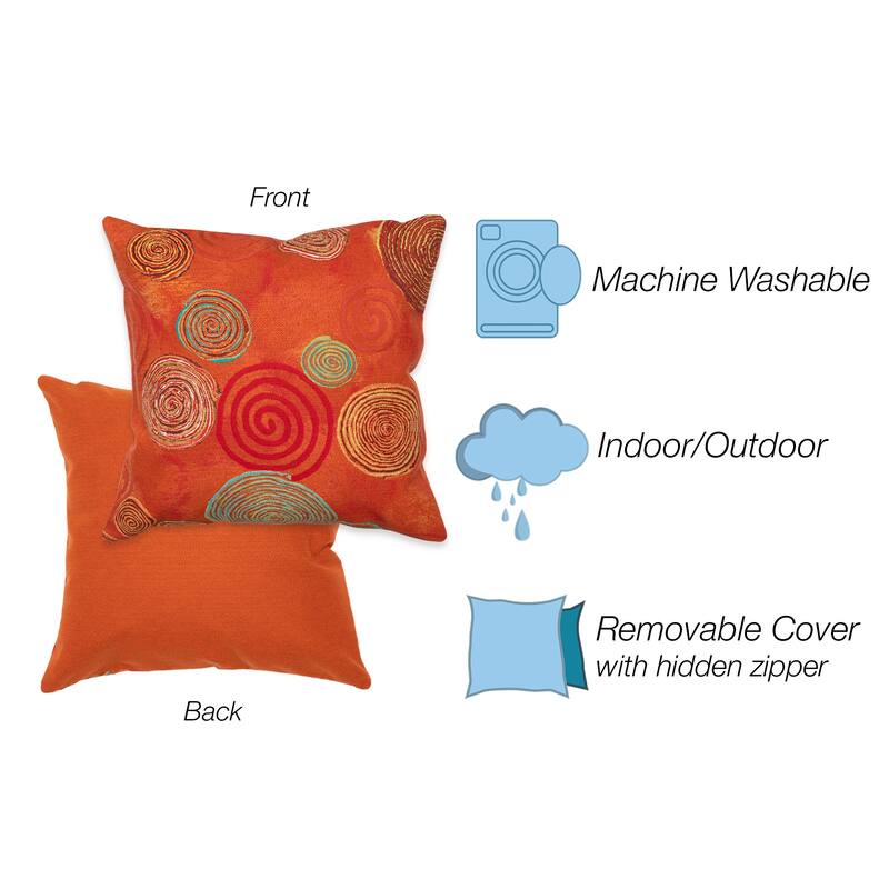 Liora Manne Visions III Graffiti Swirl Indoor/Outdoor Pillow Warm 20" Square