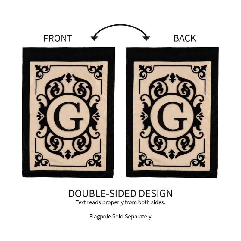 12.5 in. x 18 in. Cambridge Monogram Garden Applique Flag Letter G