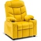 preview thumbnail 13 of 79, MCombo Big Kids Recliner Chair with Cup Holders , Velvet Fabric Bumblebee