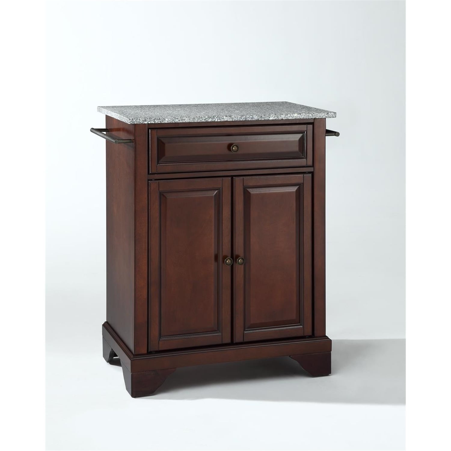 Kitchen Island Cart Granite Top Portable Kitchen Storage Island Modern Kitchen Furniture White Gray - Brown