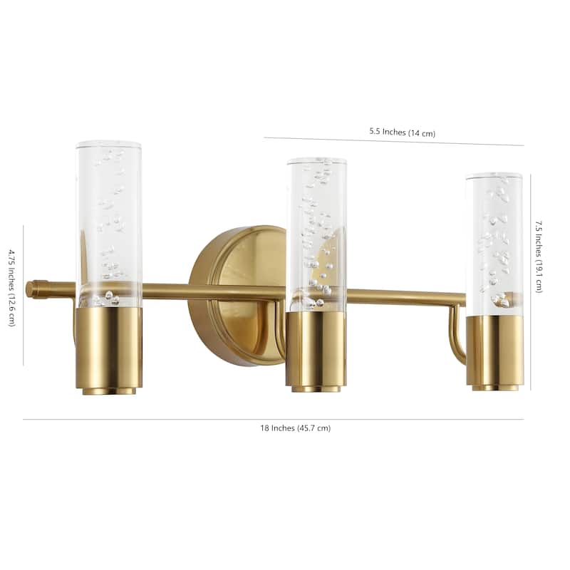 Alain Minimalist Modern Bubble Acrylic/Iron Integrated LED Vanity Light, by JONATHAN Y