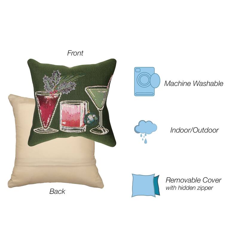 Liora Manne Marina Let's Get Jolly Indoor/Outdoor Pillow