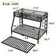 preview thumbnail 6 of 10, Metal Bed Frame Twin Over Full Bunk Bed with Twin Size Trundle Bed, Built-in Ladder and Full-Length Guardrails for Kids