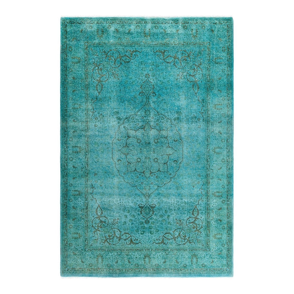 Contemporary Overdyed Wool Hand Knotted Area Rug - 5' 2" x 7' 10"