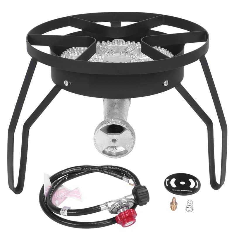Outdoor Furnace Cooking Stove 200,000 BTU Output High Pressure Gas Cooker - Natural Gas - Black