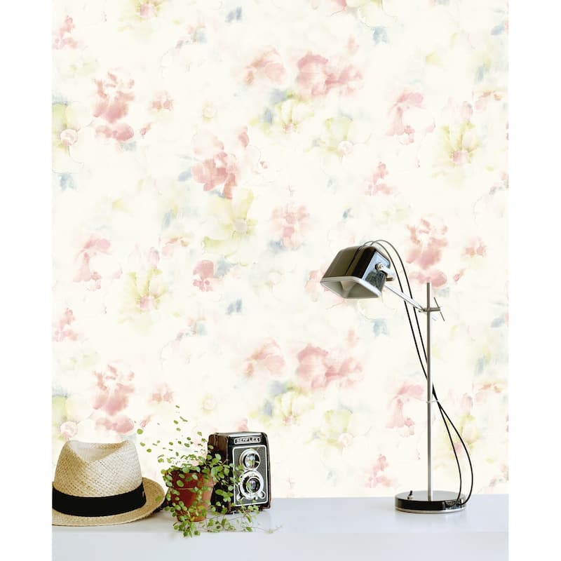 Seabrook Designs Sanela Watercolor Flowers Unpasted Wallpaper