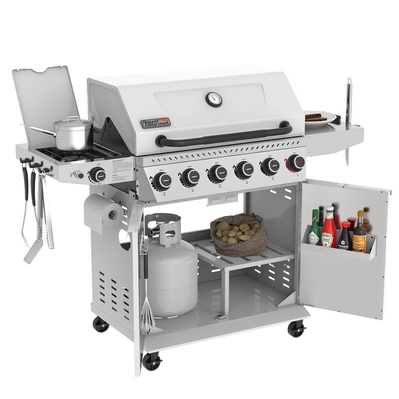 Royal Gourmet 6-Burner Propane Gas Grill with Sear & Side Burner