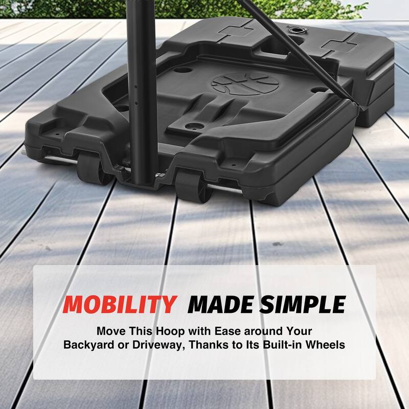 Zelus 5.5-10 ft. Adjustable Heights Portable Outdoor Basketball Hoop