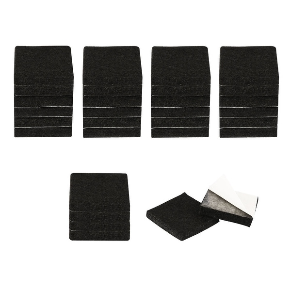 30pcs Furniture Felt Pads Square 1" Reduce Noise Anti-scratch Pads for Sofa Table Chair Feet Floor Protector Black