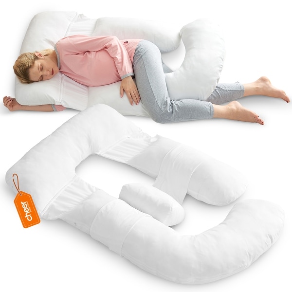 Cheer Collection U Shaped Pregnancy Support Body Pillow with Adjustable Positions