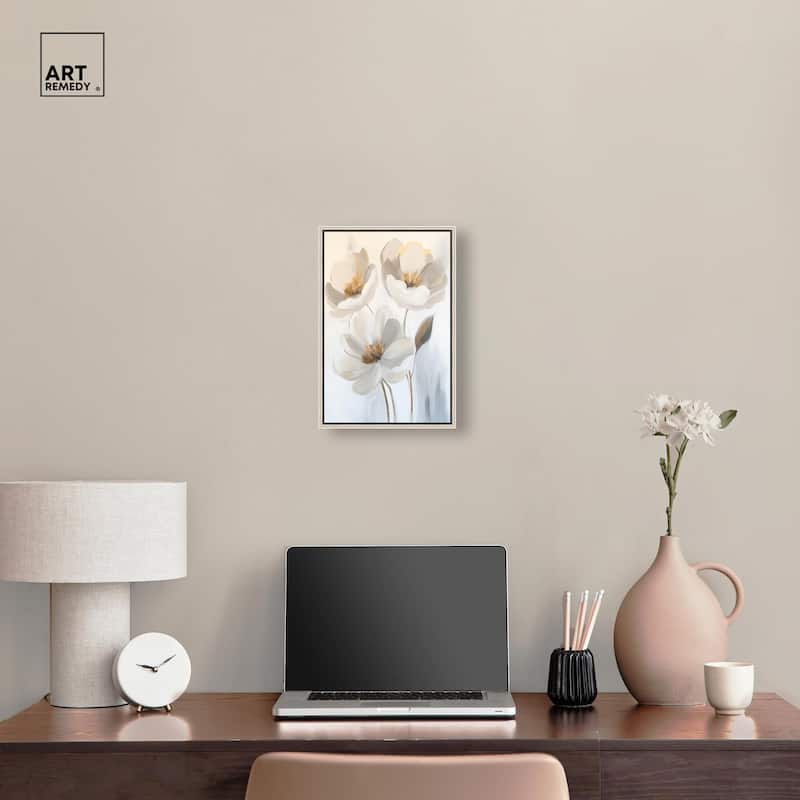 Silvered Flora I Canvas by Art Remedy