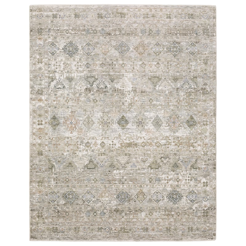 Amira Distressed Traditional Beige/ Grey Area Rug - 3'2" x 5'