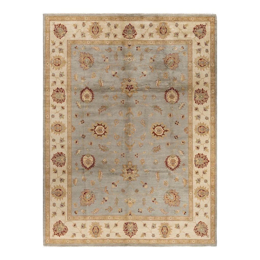 Oushak One-of-a-Kind Hand-Knotted Area Rug - Gray, 9' 0" x 12' 0" - 9' 0" x 12' 0"