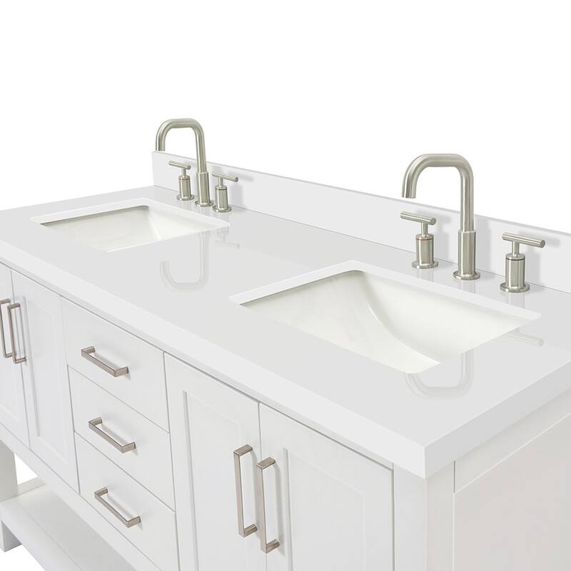 Ariel S061DWQRVO Magnolia 60" Free Standing Double Basin Vanity Set