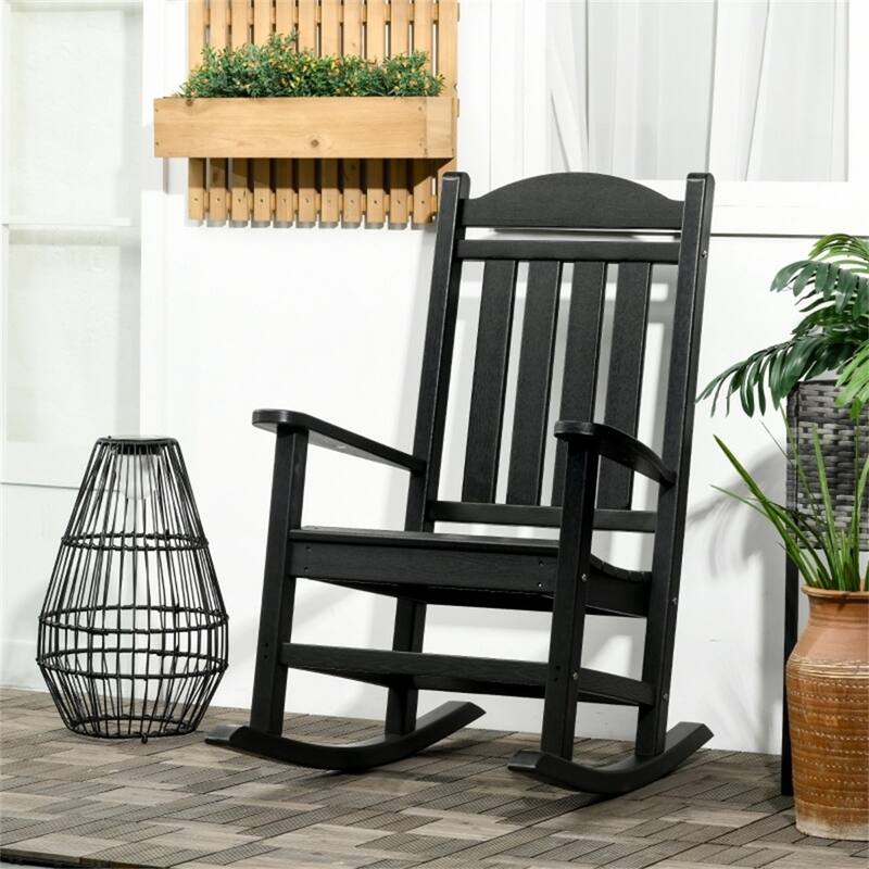 Outdoor Rocking Chair HDPE Weather Resistant Patio Garden Chair