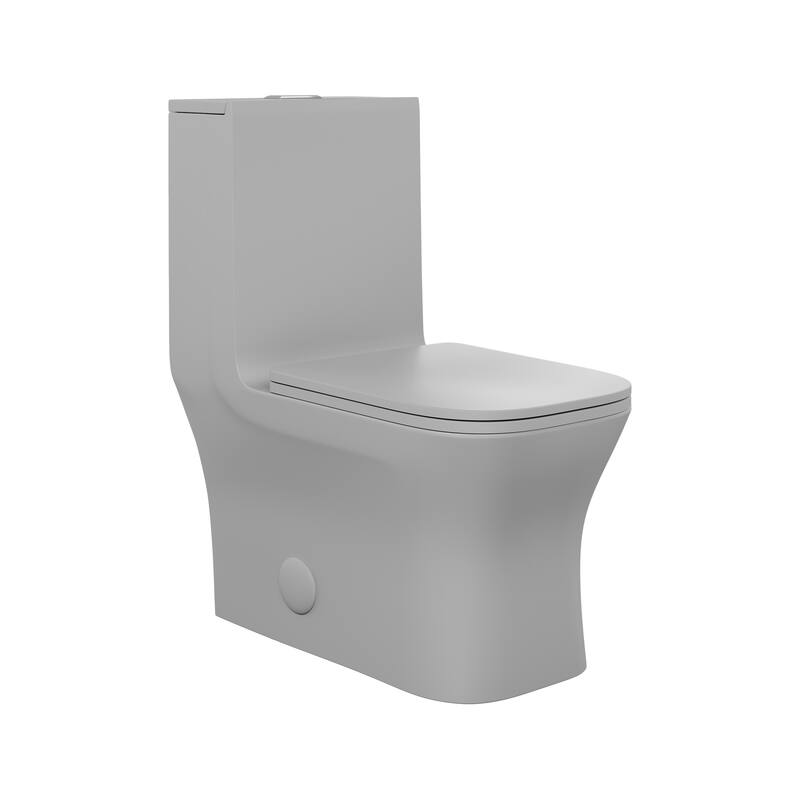 Concorde One Piece Square Toilet Dual Flush In Matte Grey 1.1/1.6 Gpf - 26.06" x 13.98" x 29.21"