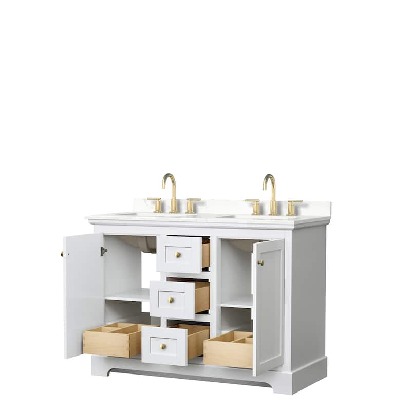 Avery 48-inch Double Vanity, Quartz Top