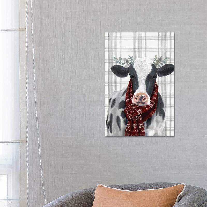 iCanvas "Yuletide Cow I" by Victoria Borges Canvas Print - 26x18x1.5