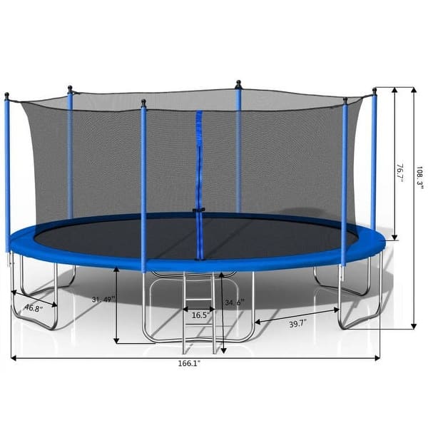 14FT Heavy Duty Trampoline, Safety Enclosure Net,286lb Weight Capacity