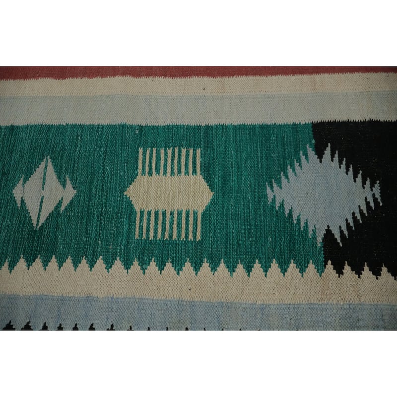 Hand Woven Oriental 100% Wool Carpet Southwestern Tribal Purples Kilim Area Rug - 9' 11'' X 8' 3''
