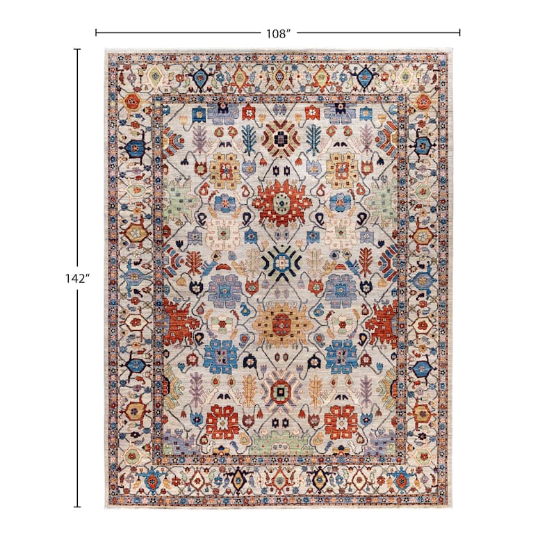 Serapi One-of-a-Kind Hand-Knotted Area Rug - Gray - 9' 0" x 11' 10"